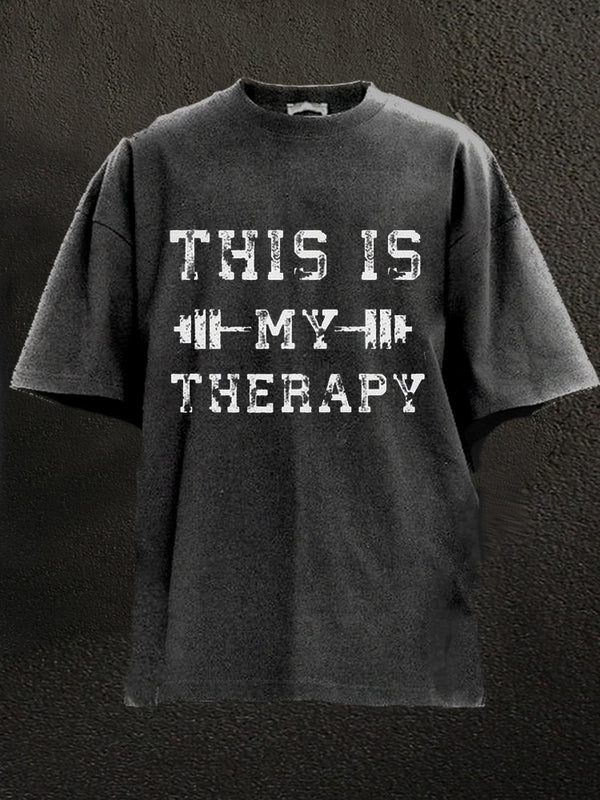 This Is My Therapy Washed Gym Shirt