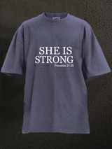She is Strong WASHED GYM SHIRT
