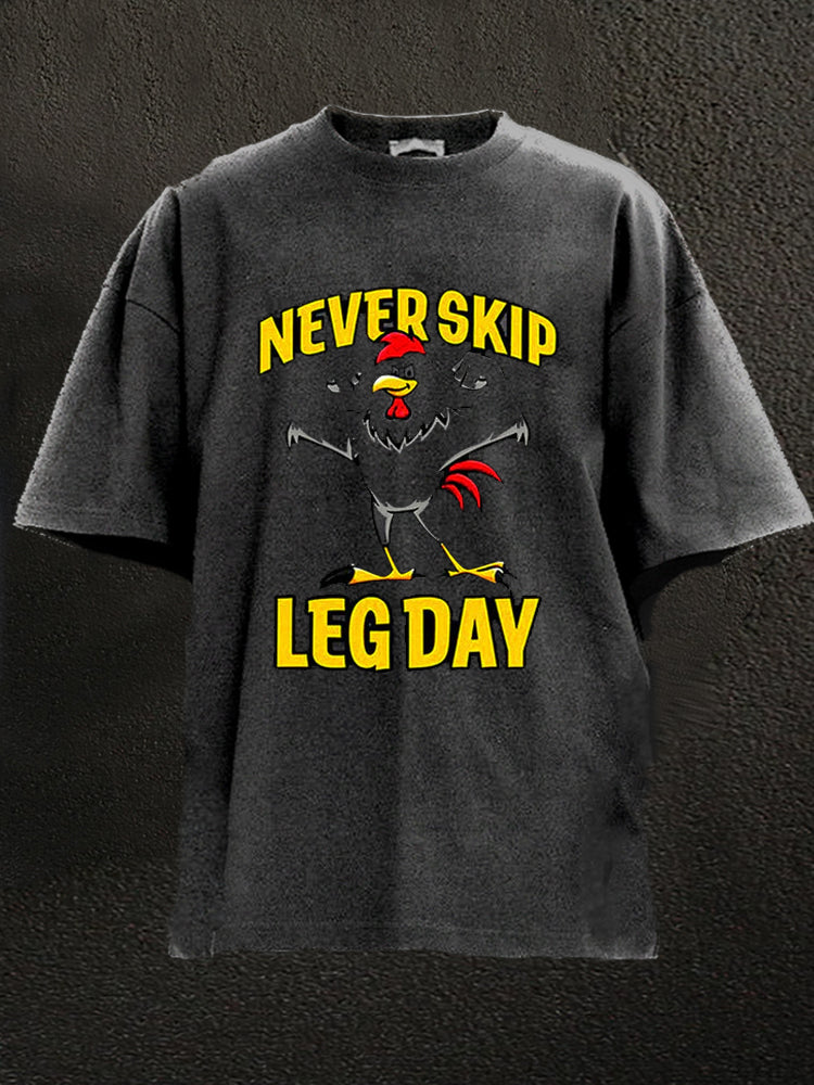 Never Skip Leg Day Washed Gym Shirt