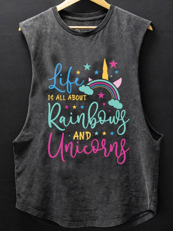 Like is all about rainbows and unicorn Scoop Bottom Cotton Tank