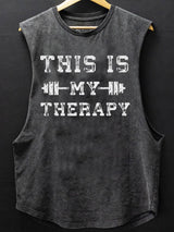 This Is My Therapy Scoop Bottom Cotton Tank