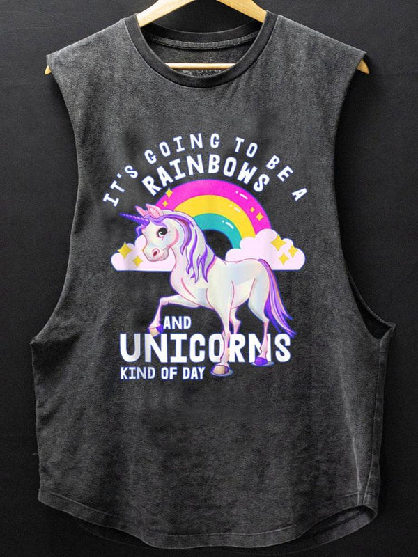 It's Going to be a Rainbows and Unicorns Scoop Bottom Cotton Tank
