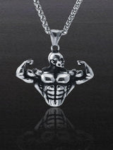 Bodybuilder Titanium Steel Fitness Jewelry Necklace