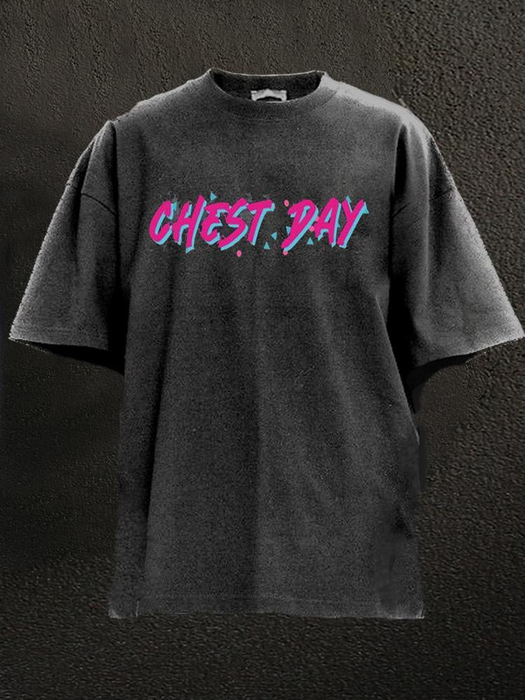 Chest Day Washed Gym Shirt